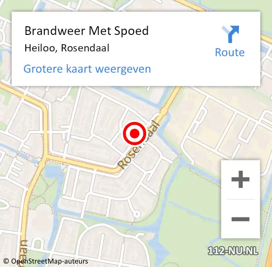 Locatie op kaart van de 112 melding: Brandweer Met Spoed Naar Heiloo, Rosendaal op 17 december 2021 20:18