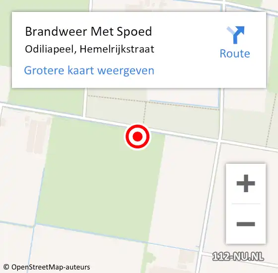 Locatie op kaart van de 112 melding: Brandweer Met Spoed Naar Odiliapeel, Hemelrijkstraat op 17 december 2021 20:34