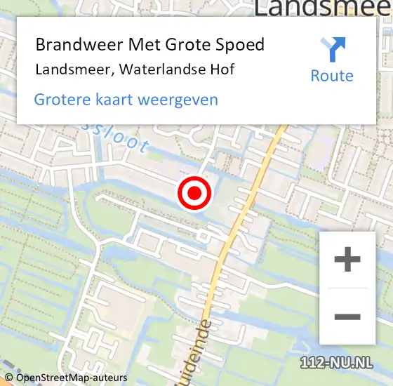 Locatie op kaart van de 112 melding: Brandweer Met Grote Spoed Naar Landsmeer, Waterlandse Hof op 17 december 2021 20:46