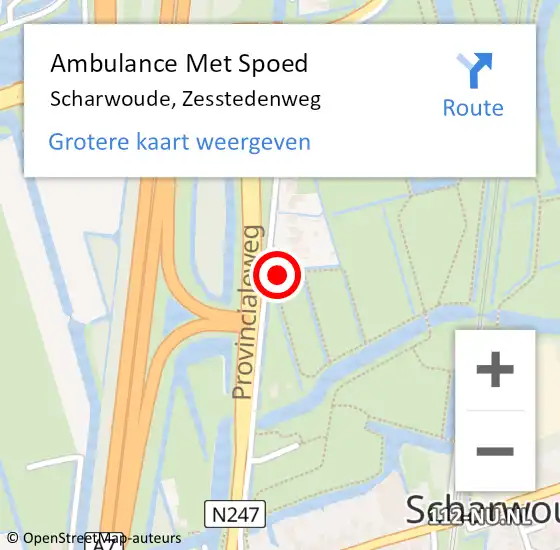 Locatie op kaart van de 112 melding: Ambulance Met Spoed Naar Scharwoude, Zesstedenweg op 17 december 2021 22:42