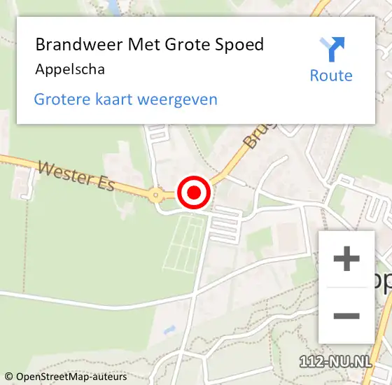 Locatie op kaart van de 112 melding: Brandweer Met Grote Spoed Naar Appelscha op 18 december 2021 00:55