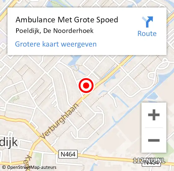 Locatie op kaart van de 112 melding: Ambulance Met Grote Spoed Naar Poeldijk, De Noorderhoek op 18 december 2021 01:16