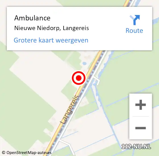 Locatie op kaart van de 112 melding: Ambulance Nieuwe Niedorp, Langereis op 18 december 2021 02:38