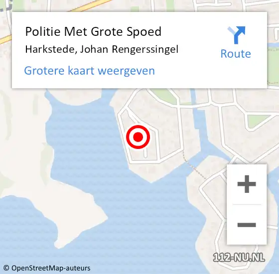 Locatie op kaart van de 112 melding: Politie Met Grote Spoed Naar Harkstede, Johan Rengerssingel op 18 december 2021 02:40