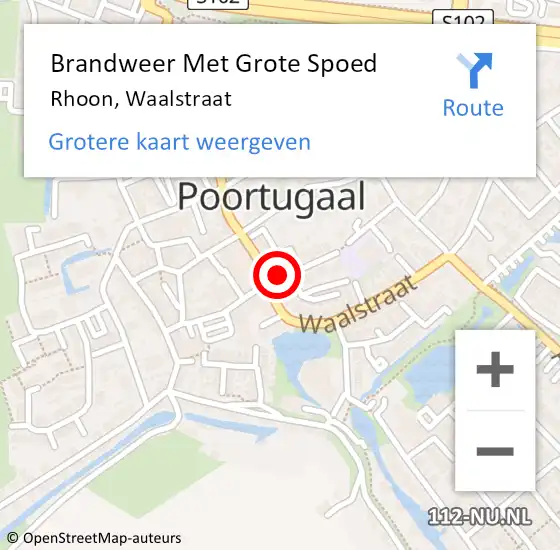 Locatie op kaart van de 112 melding: Brandweer Met Grote Spoed Naar Rhoon, Waalstraat op 18 december 2021 03:43