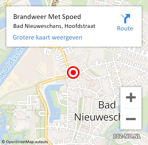 Locatie op kaart van de 112 melding: Brandweer Met Spoed Naar Nieuweschans, Hoofdstraat op 18 december 2021 05:05