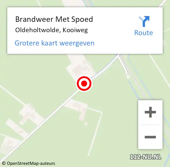 Locatie op kaart van de 112 melding: Brandweer Met Spoed Naar Oldeholtwolde, Kooiweg op 18 december 2021 07:05