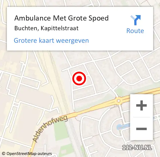 Locatie op kaart van de 112 melding: Ambulance Met Grote Spoed Naar Buchten, Kapittelstraat op 18 december 2021 07:12