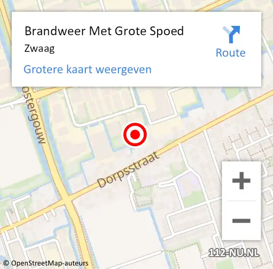 Locatie op kaart van de 112 melding: Brandweer Met Grote Spoed Naar Zwaag op 18 december 2021 07:49