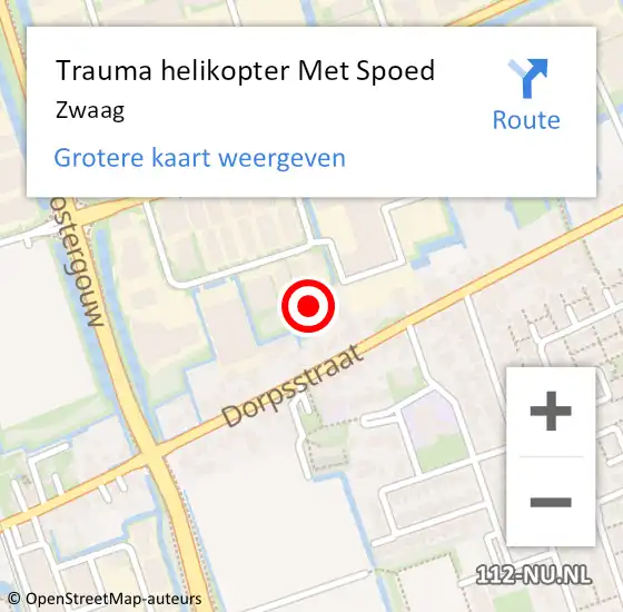 Locatie op kaart van de 112 melding: Trauma helikopter Met Spoed Naar Zwaag op 18 december 2021 07:50