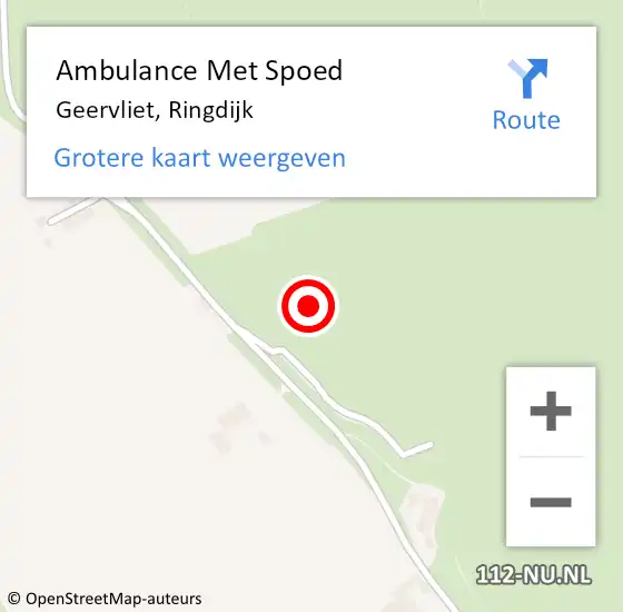 Locatie op kaart van de 112 melding: Ambulance Met Spoed Naar Geervliet, Ringdijk op 18 december 2021 08:10