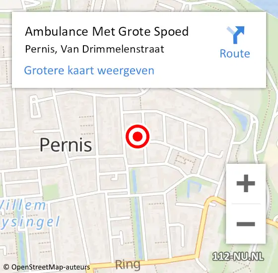 Locatie op kaart van de 112 melding: Ambulance Met Grote Spoed Naar Pernis, Van Drimmelenstraat op 18 december 2021 09:59