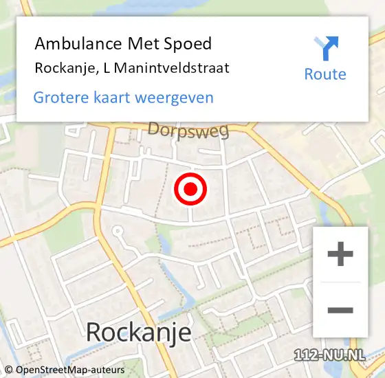 Locatie op kaart van de 112 melding: Ambulance Met Spoed Naar Rockanje, L Manintveldstraat op 18 december 2021 10:14