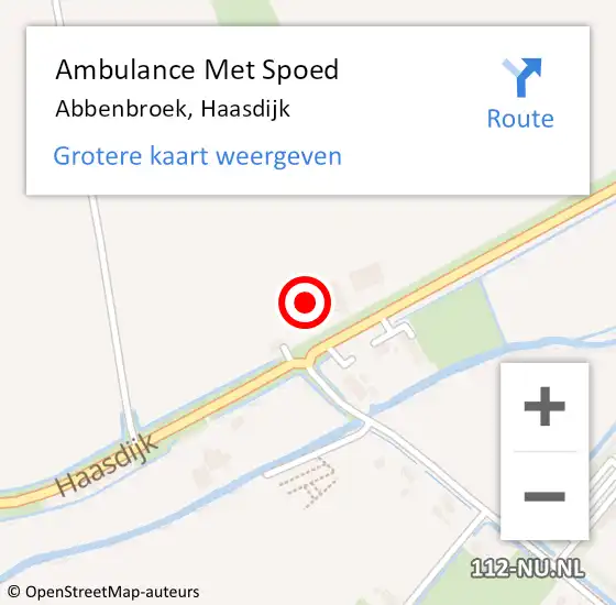 Locatie op kaart van de 112 melding: Ambulance Met Spoed Naar Abbenbroek, Haasdijk op 18 december 2021 10:35