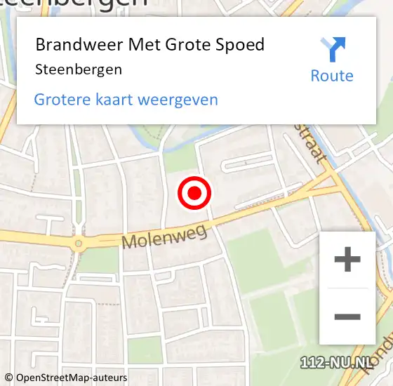 Locatie op kaart van de 112 melding: Brandweer Met Grote Spoed Naar Steenbergen op 18 december 2021 11:27