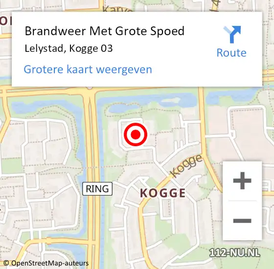 Locatie op kaart van de 112 melding: Brandweer Met Grote Spoed Naar Lelystad, Kogge 03 op 18 december 2021 11:27