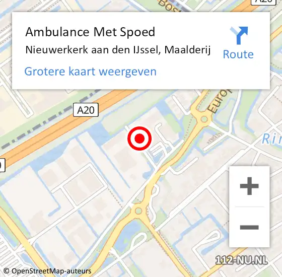 Locatie op kaart van de 112 melding: Ambulance Met Spoed Naar Nieuwerkerk aan den IJssel, Maalderij op 18 december 2021 11:58