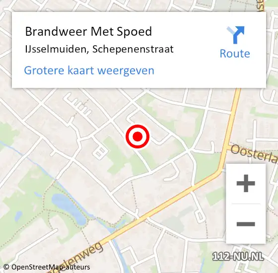 Locatie op kaart van de 112 melding: Brandweer Met Spoed Naar IJsselmuiden, Schepenenstraat op 18 december 2021 12:39