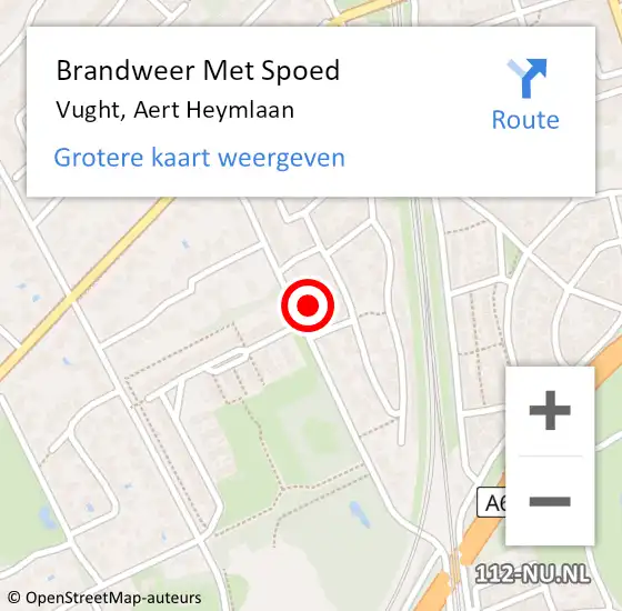 Locatie op kaart van de 112 melding: Brandweer Met Spoed Naar Vught, Aert Heymlaan op 18 december 2021 13:47