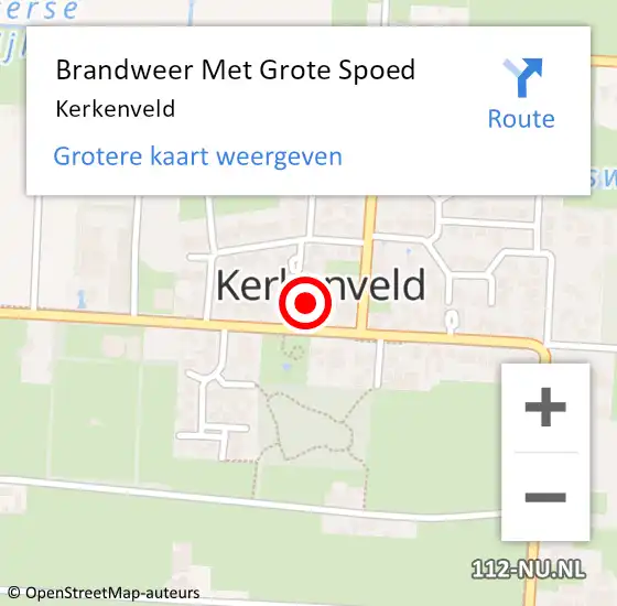 Locatie op kaart van de 112 melding: Brandweer Met Grote Spoed Naar Kerkenveld op 18 december 2021 13:54