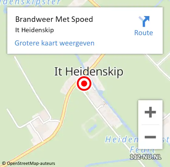 Locatie op kaart van de 112 melding: Brandweer Met Spoed Naar It Heidenskip op 18 december 2021 14:48