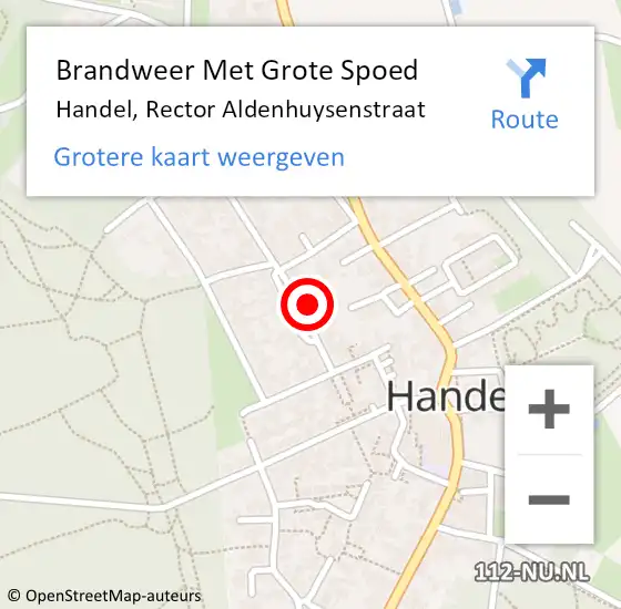 Locatie op kaart van de 112 melding: Brandweer Met Grote Spoed Naar Handel, Rector Aldenhuysenstraat op 18 december 2021 15:23