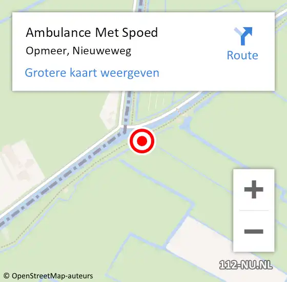 Locatie op kaart van de 112 melding: Ambulance Met Spoed Naar Opmeer, Nieuweweg op 18 december 2021 15:32
