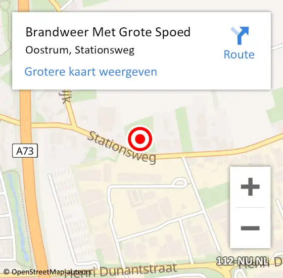 Locatie op kaart van de 112 melding: Brandweer Met Grote Spoed Naar Oostrum, Stationsweg op 18 december 2021 15:37