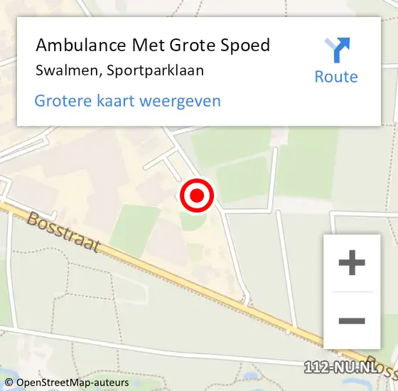 Locatie op kaart van de 112 melding: Ambulance Met Grote Spoed Naar Swalmen, Sportparklaan op 18 december 2021 16:32