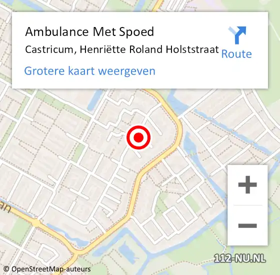 Locatie op kaart van de 112 melding: Ambulance Met Spoed Naar Castricum, Henriëtte Roland Holststraat op 18 december 2021 17:14