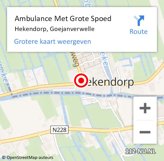 Locatie op kaart van de 112 melding: Ambulance Met Grote Spoed Naar Hekendorp, Goejanverwelle op 18 december 2021 17:32