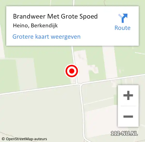 Locatie op kaart van de 112 melding: Brandweer Met Grote Spoed Naar Heino, Berkendijk op 18 december 2021 17:37