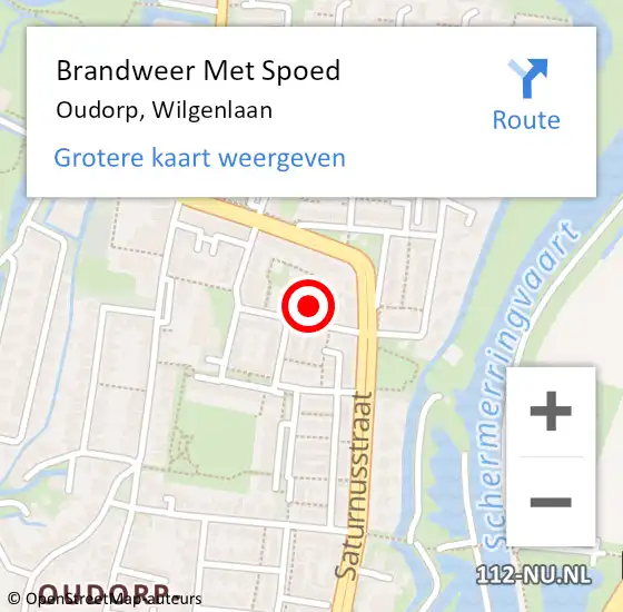 Locatie op kaart van de 112 melding: Brandweer Met Spoed Naar Oudorp, Wilgenlaan op 18 december 2021 17:37