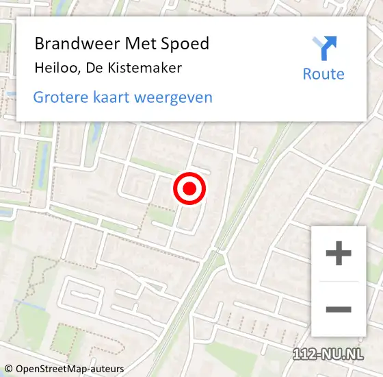 Locatie op kaart van de 112 melding: Brandweer Met Spoed Naar Heiloo, De Kistemaker op 18 december 2021 18:02