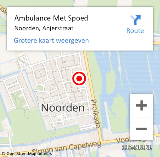 Locatie op kaart van de 112 melding: Ambulance Met Spoed Naar Noorden, Anjerstraat op 18 december 2021 18:24