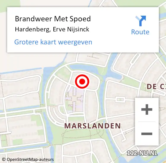 Locatie op kaart van de 112 melding: Brandweer Met Spoed Naar Hardenberg, Erve Nijsinck op 18 december 2021 18:38