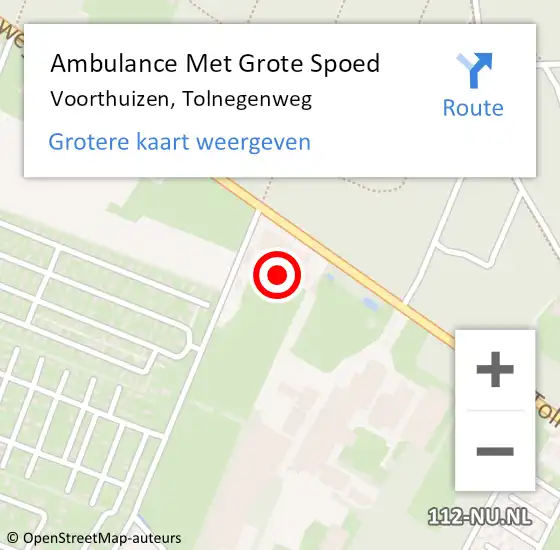 Locatie op kaart van de 112 melding: Ambulance Met Grote Spoed Naar Voorthuizen, Tolnegenweg op 18 december 2021 18:41