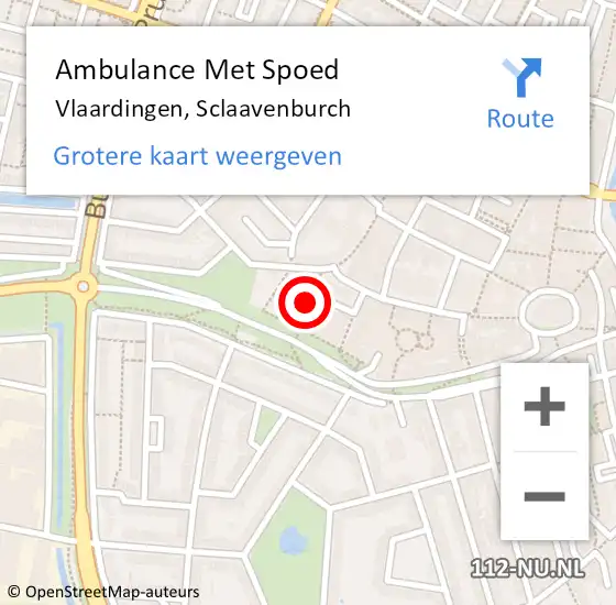 Locatie op kaart van de 112 melding: Ambulance Met Spoed Naar Vlaardingen, Sclaavenburch op 18 december 2021 19:57