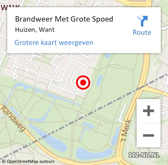 Locatie op kaart van de 112 melding: Brandweer Met Grote Spoed Naar Huizen, Want op 18 december 2021 20:02