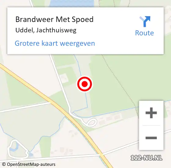 Locatie op kaart van de 112 melding: Brandweer Met Spoed Naar Uddel, Jachthuisweg op 18 december 2021 21:05