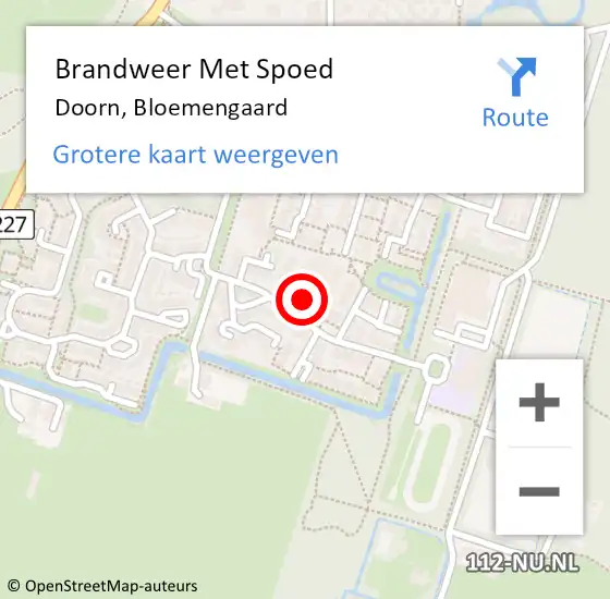 Locatie op kaart van de 112 melding: Brandweer Met Spoed Naar Doorn, Bloemengaard op 18 december 2021 21:38