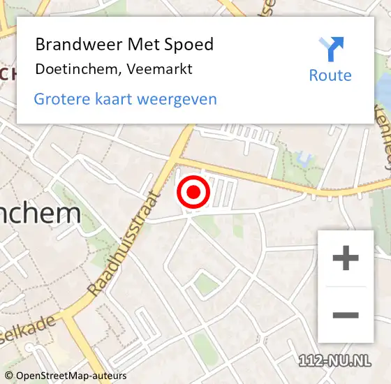 Locatie op kaart van de 112 melding: Brandweer Met Spoed Naar Doetinchem, Veemarkt op 18 december 2021 21:51