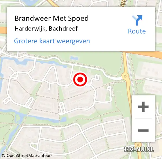 Locatie op kaart van de 112 melding: Brandweer Met Spoed Naar Harderwijk, Bachdreef op 18 december 2021 22:20