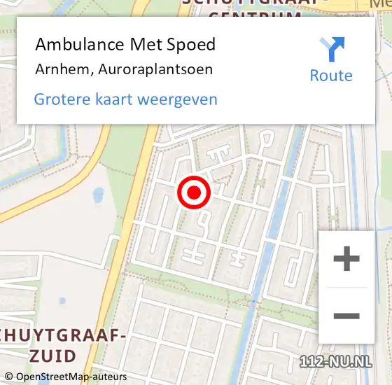 Locatie op kaart van de 112 melding: Ambulance Met Spoed Naar Arnhem, Auroraplantsoen op 18 december 2021 22:56