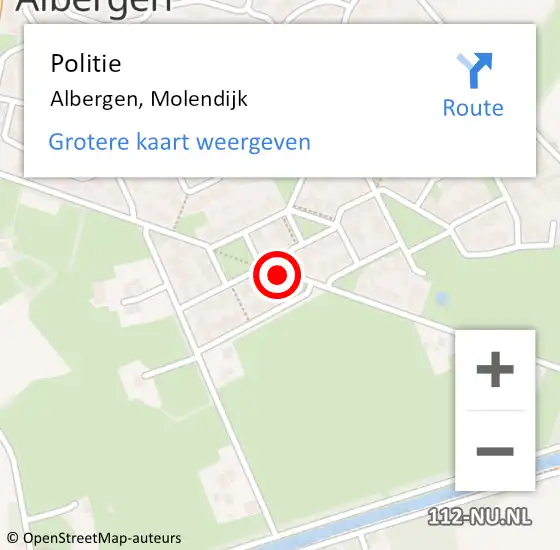 Locatie op kaart van de 112 melding: Politie Albergen, Molendijk op 18 december 2021 23:26