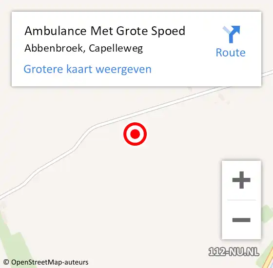 Locatie op kaart van de 112 melding: Ambulance Met Grote Spoed Naar Abbenbroek, Capelleweg op 18 december 2021 23:34