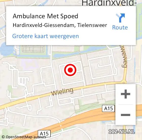 Locatie op kaart van de 112 melding: Ambulance Met Spoed Naar Hardinxveld-Giessendam, Tielensweer op 18 december 2021 23:36