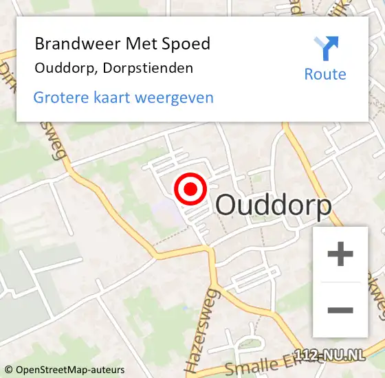 Locatie op kaart van de 112 melding: Brandweer Met Spoed Naar Ouddorp, Dorpstienden op 19 december 2021 00:06