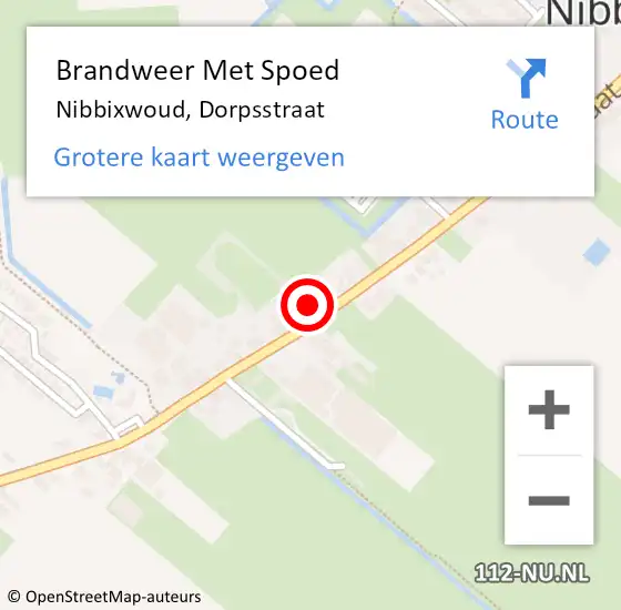 Locatie op kaart van de 112 melding: Brandweer Met Spoed Naar Nibbixwoud, Dorpsstraat op 19 december 2021 00:17