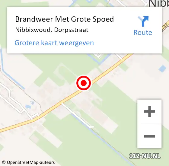 Locatie op kaart van de 112 melding: Brandweer Met Grote Spoed Naar Nibbixwoud, Dorpsstraat op 19 december 2021 00:20